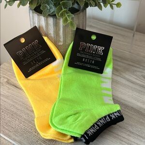 PINK Victoria's Secret Yellow and Green Socks NWT